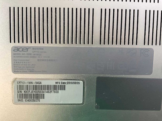 Acer spin cp713 13.5”, core(tm) i5 8th gen, 8 gb ram, 64 gb ssd chromebooks (5x) - afbeelding 3 van  13