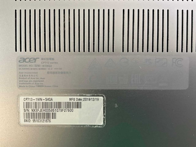 Acer spin cp713 13.5”, core(tm) i5 8th gen, 8 gb ram, 64 gb ssd chromebooks (5x) - afbeelding 4 van  13