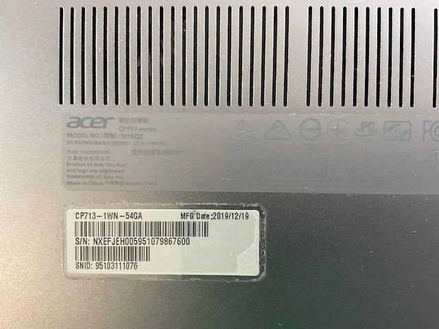 Acer spin cp713 13.5”, core(tm) i5 8th gen, 8 gb ram, 64 gb ssd chromebooks (5x) - afbeelding 5 van  13