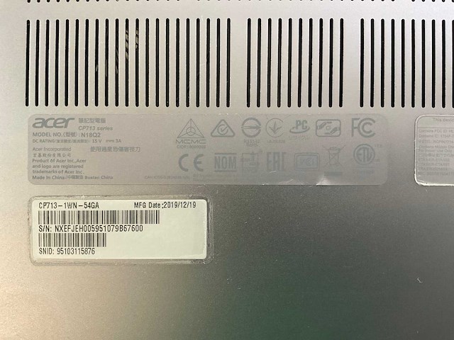 Acer spin cp713 13.5”, core(tm) i5 8th gen, 8 gb ram, 64 gb ssd chromebooks (5x) - afbeelding 13 van  13