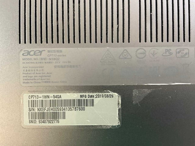 Acer spin cp713 13.5”, core(tm) i5 8th gen, 8 gb ram, 64 gb ssd chromebooks (5x) - afbeelding 4 van  14