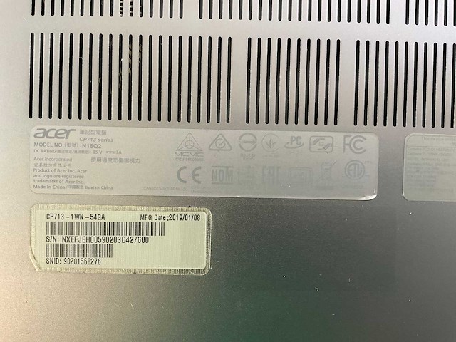 Acer spin cp713 13.5”, core(tm) i5 8th gen, 8 gb ram, 64 gb ssd chromebooks (5x) - afbeelding 14 van  14