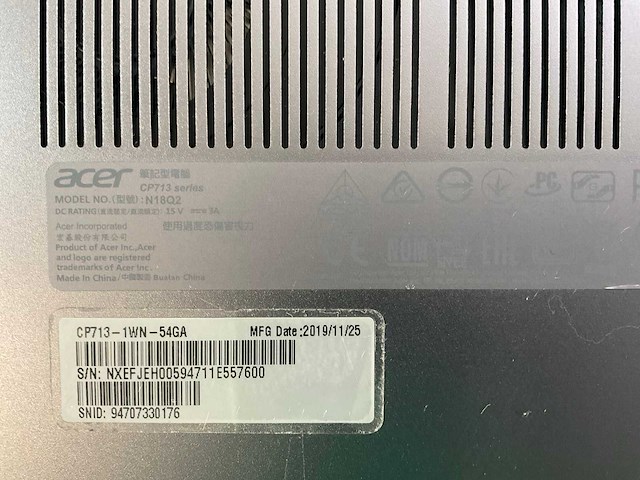 Acer spin cp713 13.5”, core(tm) i5 8th gen, 8 gb ram, 64 gb ssd chromebooks (5x) - afbeelding 2 van  13