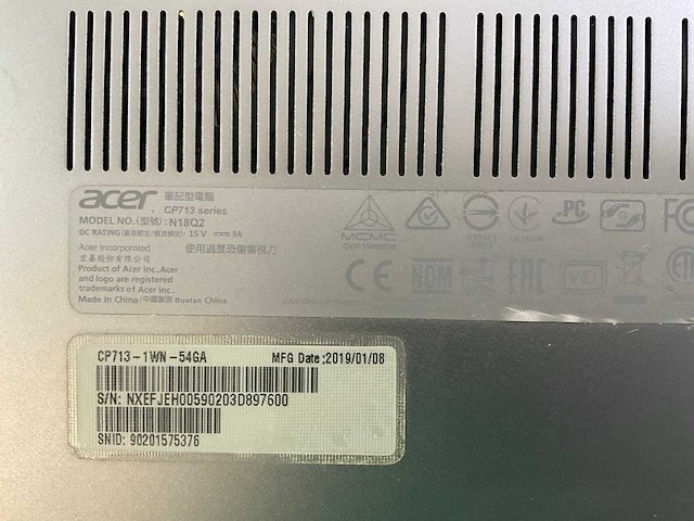 Acer spin cp713 13.5”, core(tm) i5 8th gen, 8 gb ram, 64 gb ssd chromebooks (5x) - afbeelding 13 van  13