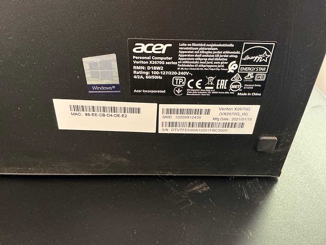 Acer veriton x2670g desktop - afbeelding 5 van  5