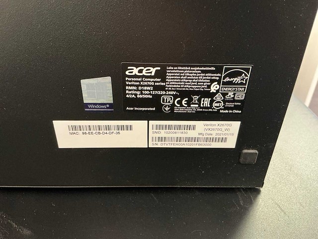 Acer veriton x2670g desktop - afbeelding 5 van  5