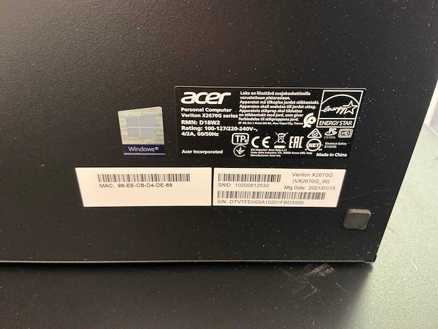 Acer veriton x2670g desktop - afbeelding 2 van  2