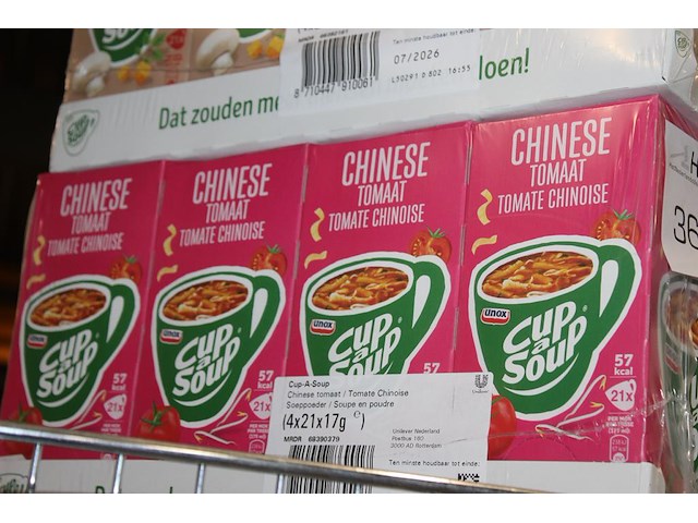 Acht dozen cup-a-soup champignon creme en chinese tomaat. - afbeelding 3 van  3