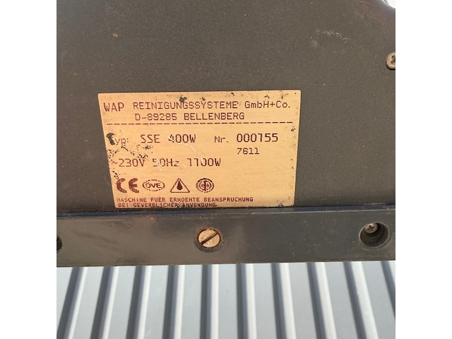 Achterloop schrob- zuigmachine, wap, sse 400w, geel, kabel 220v - afbeelding 5 van  5