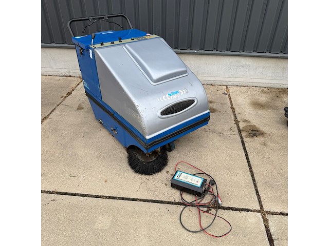 Achterloop veeg- zuigmachine, steenks service, stefix 75, blauw/grijs - afbeelding 1 van  6