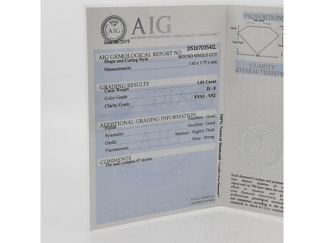 Achtkant geslepen diamanten, totaal 1,01 karaats (vvs-vs) - afbeelding 6 van  8