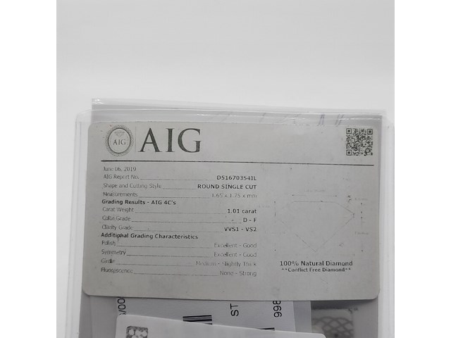 Achtkant geslepen diamanten, totaal 1,01 karaats (vvs-vs) - afbeelding 8 van  8