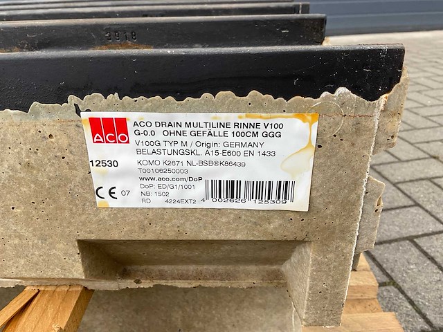 Aco drain multiline rinne v100 afvoergoten (11x) - afbeelding 4 van  7