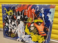 Acryl en krijt afbeelding, peter klashorst, "night club noir", 2017 - afbeelding 1 van  3