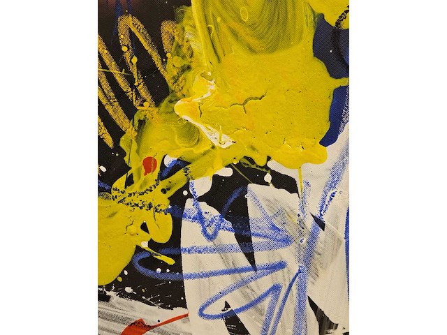 Acryl en krijt afbeelding, peter klashorst, "night club noir", 2017 - afbeelding 2 van  3