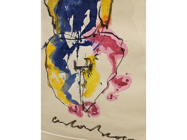 Acryl houtskool schilderij, anton heyboer - afbeelding 2 van  4