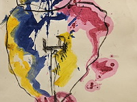 Acryl houtskool schilderij, anton heyboer - afbeelding 2 van  4