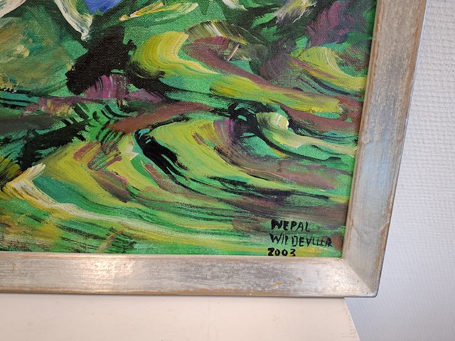 Acryl, maya wildevuur (1944-2023), nepal, 2003 - afbeelding 5 van  7