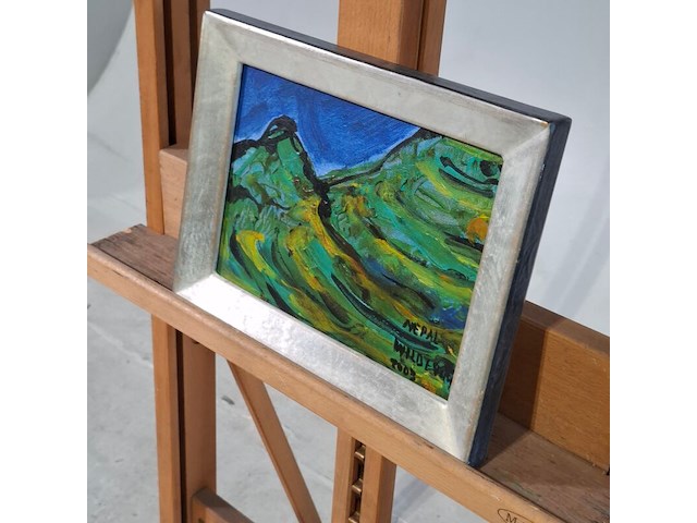 Acryl op canvas, maya wildevuur, nepal, 2000 - afbeelding 5 van  8