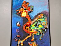 Acryl op doek, maya wildevuur, abstract, 1991 - afbeelding 3 van  10