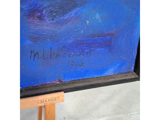 Acryl op doek, maya wildevuur, abstract, 1991 - afbeelding 4 van  10