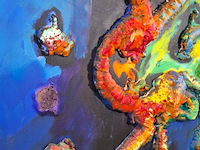 Acryl op doek, maya wildevuur, abstract, 1991 - afbeelding 5 van  10