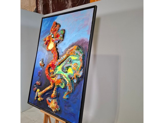 Acryl op doek, maya wildevuur, abstract, 1991 - afbeelding 7 van  10