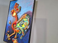 Acryl op doek, maya wildevuur, abstract, 1991 - afbeelding 7 van  10