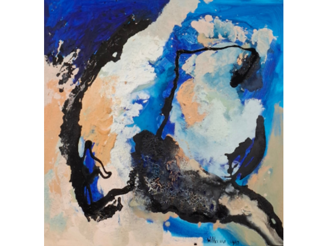 Acryl op doek, maya wildevuur, abstract, 2001 - afbeelding 1 van  9