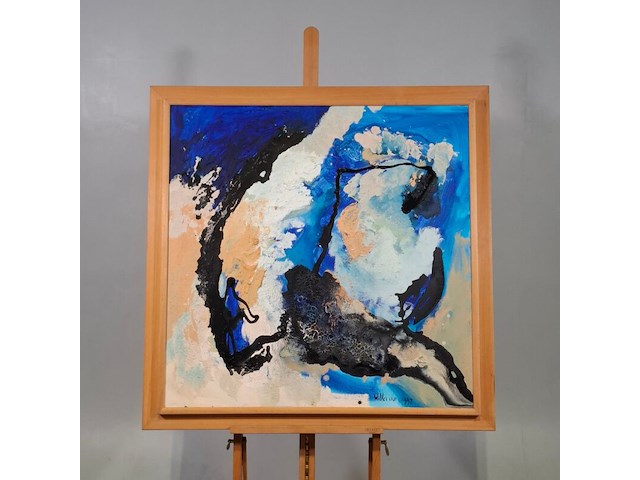 Acryl op doek, maya wildevuur, abstract, 2001 - afbeelding 2 van  9