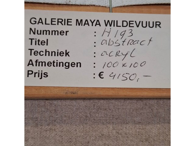 Acryl op doek, maya wildevuur, abstract, 2001 - afbeelding 9 van  9