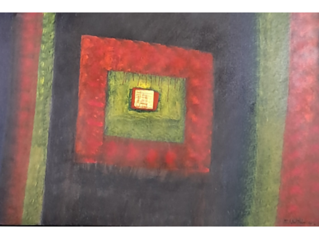 Acryl op doek, maya wildevuur, abstract, 2008 - afbeelding 1 van  9