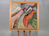 Acryl op doek, maya wildevuur, abstract / landschap, 1998 - afbeelding 2 van  8