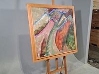 Acryl op doek, maya wildevuur, abstract / landschap, 1998 - afbeelding 3 van  8
