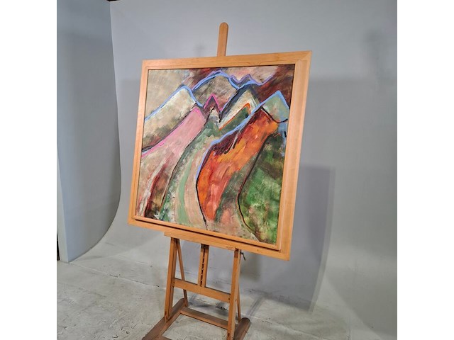 Acryl op doek, maya wildevuur, abstract / landschap, 1998 - afbeelding 4 van  8