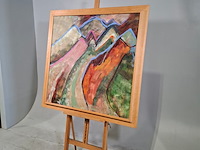 Acryl op doek, maya wildevuur, abstract / landschap, 1998 - afbeelding 4 van  8