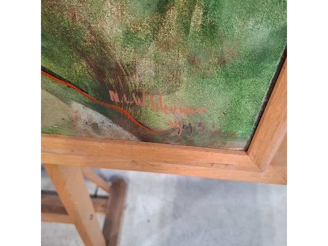 Acryl op doek, maya wildevuur, abstract / landschap, 1998 - afbeelding 5 van  8