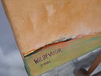Acryl op doek, maya wildevuur, afrikaans dorp - afbeelding 3 van  7