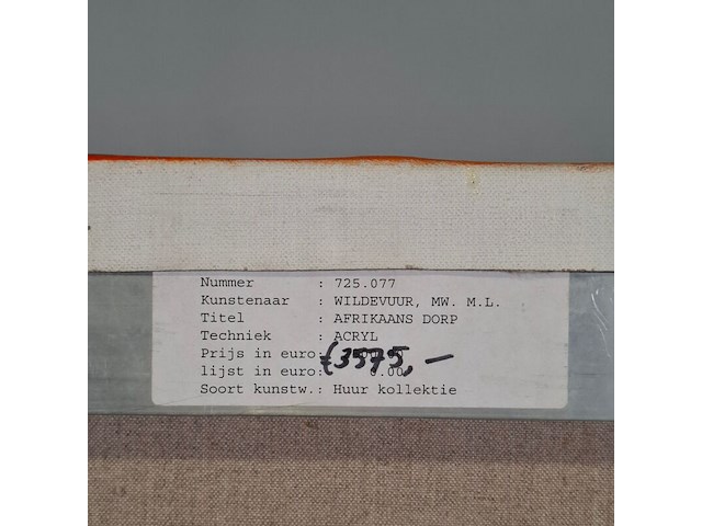 Acryl op doek, maya wildevuur, afrikaans dorp - afbeelding 7 van  7