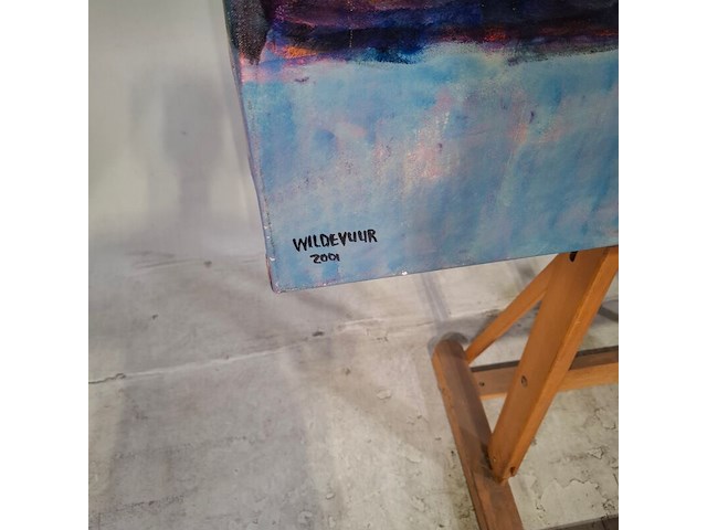 Acryl op doek, maya wildevuur, afrikaanse vrouwen - afbeelding 3 van  8