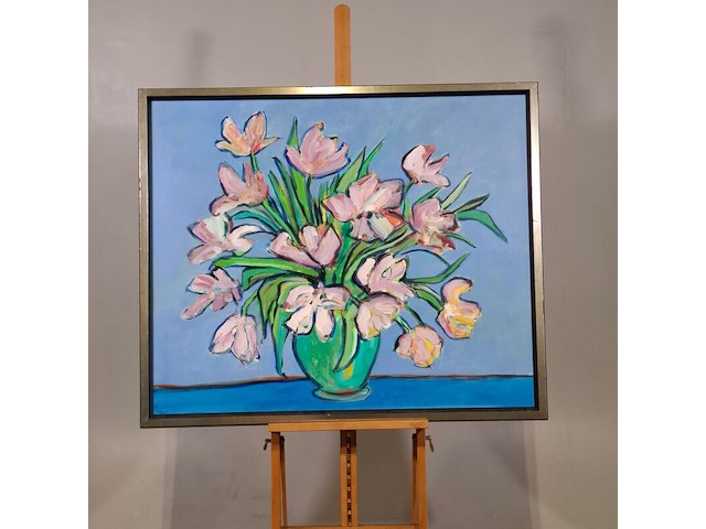 Acryl op doek, maya wildevuur, bloemen, 2001 - afbeelding 2 van  9