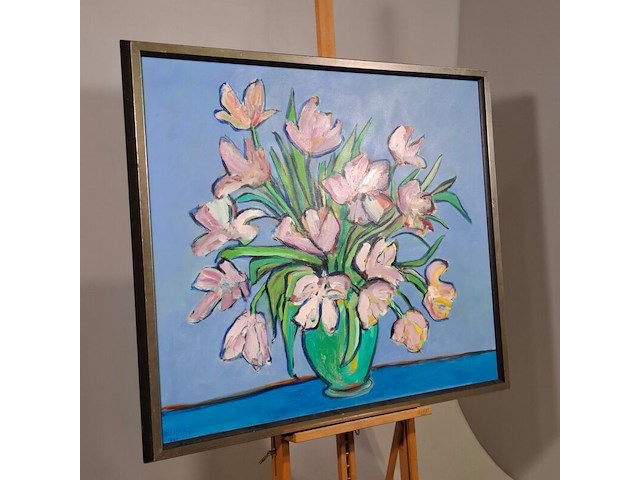 Acryl op doek, maya wildevuur, bloemen, 2001 - afbeelding 3 van  9