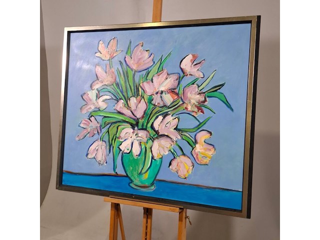 Acryl op doek, maya wildevuur, bloemen, 2001 - afbeelding 4 van  9