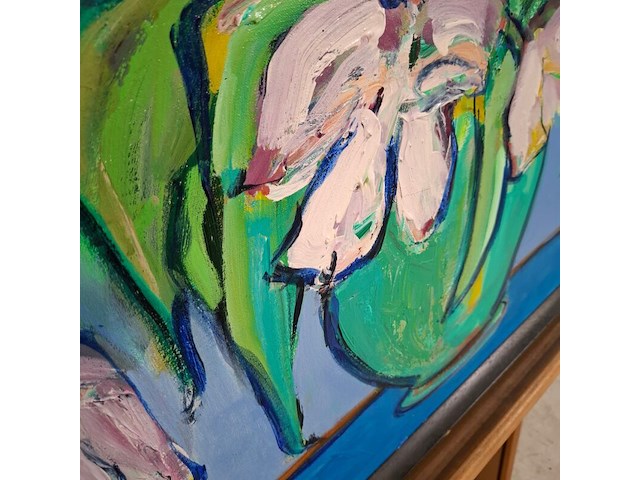 Acryl op doek, maya wildevuur, bloemen, 2001 - afbeelding 7 van  9