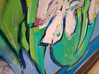 Acryl op doek, maya wildevuur, bloemen, 2001 - afbeelding 7 van  9