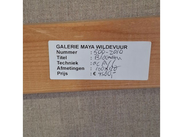 Acryl op doek, maya wildevuur, bloemen, 2001 - afbeelding 9 van  9