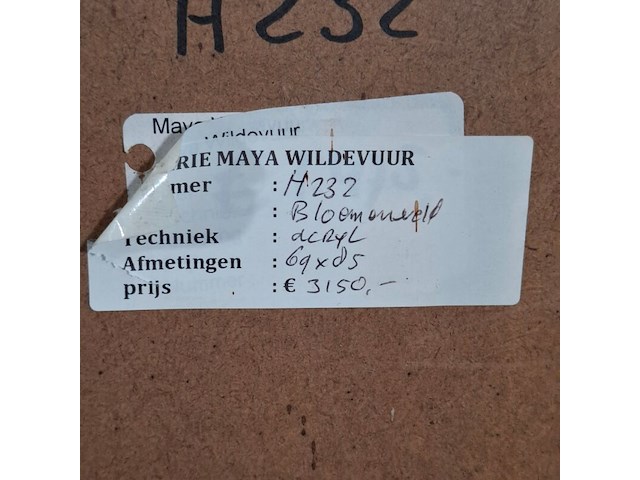 Acryl op doek, maya wildevuur, bloemenveld, 1999 - afbeelding 2 van  10