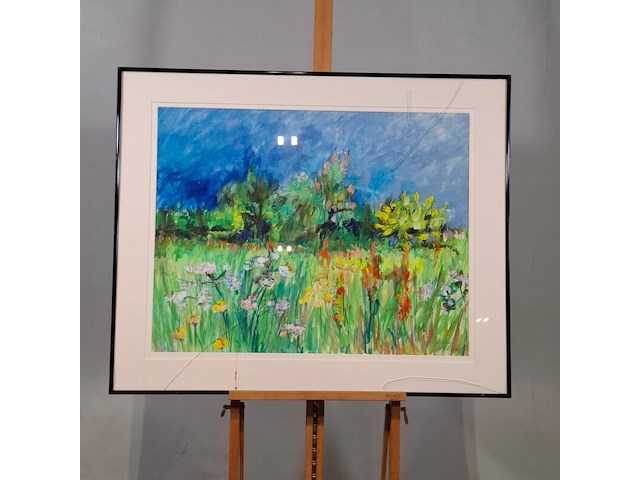 Acryl op doek, maya wildevuur, bloemenveld, 1999 - afbeelding 3 van  10