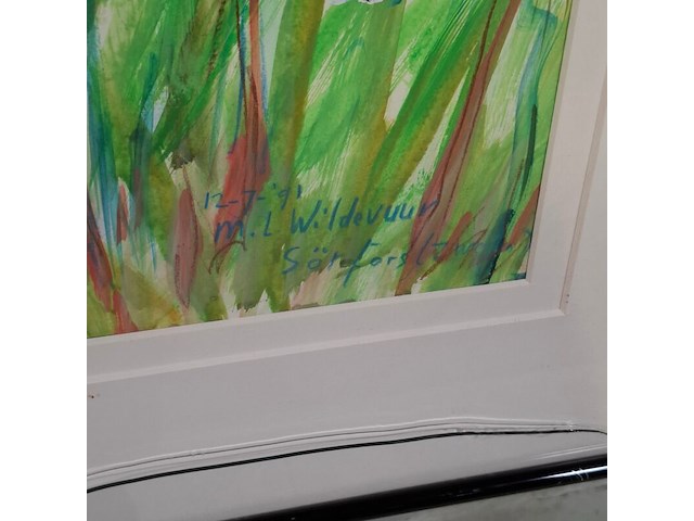 Acryl op doek, maya wildevuur, bloemenveld, 1999 - afbeelding 4 van  10