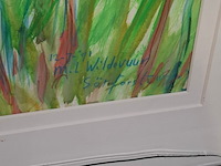 Acryl op doek, maya wildevuur, bloemenveld, 1999 - afbeelding 4 van  10